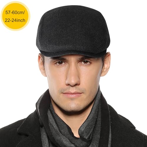 Sumolux Mens Newsboy Hat Flat Cap Gatsby Lvy Irish Hats Driving Cabbie - color: B Dark Grey