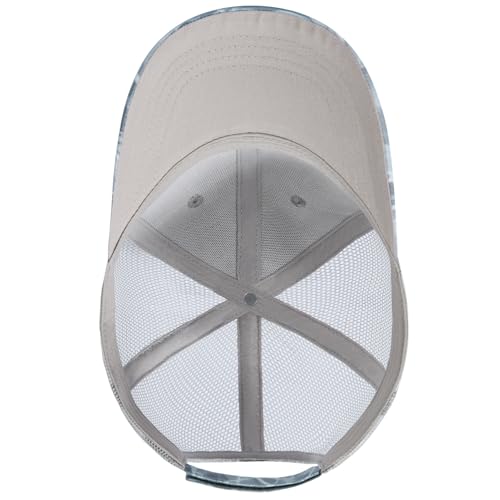 BASSDASH Altimate Fishing Hat Mesh Back for Men Women Adjustable Baseball Trucker Cap - color: Grey Camo