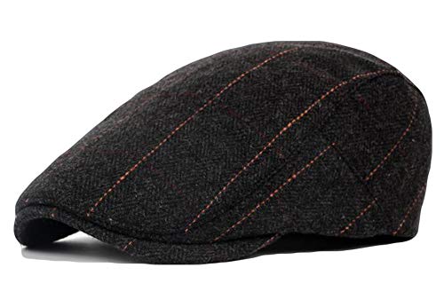 2 Pack Men's Cotton Flat Cap Ivy Gatsby Newsboy Hat - color: H