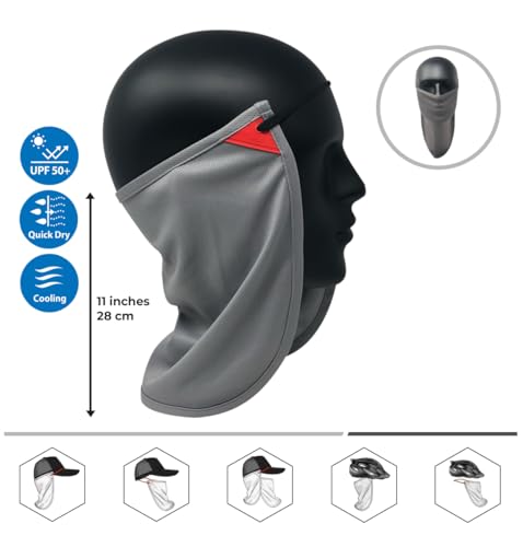 CoolNES - UV Sun Protection Neck Drape Adjustable Multifunctional 2 in 1 Face Covering for Outdoor Fishing - Unisex - color: Coolnes-lightgray