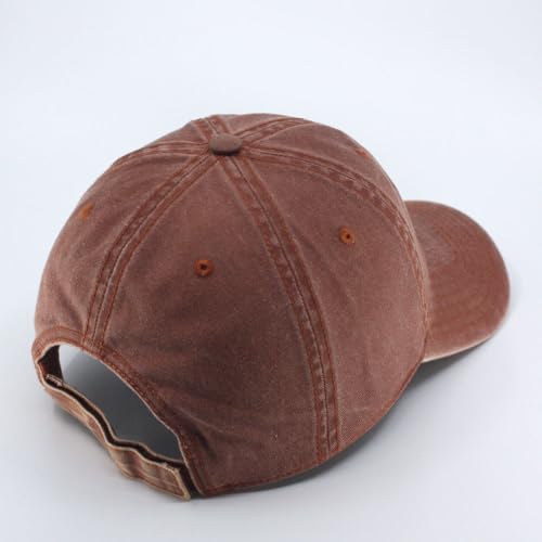 Plain Washed Cotton Adjustable 6 Panel Dad Hat Baseball Cap - color: Tx. Orange