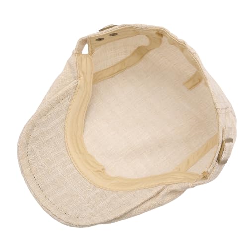 ZLYC Men Summer Flat Cap Scally Ivy Gatsby Newsboy Beret Driver Hat - color: Plain Beige