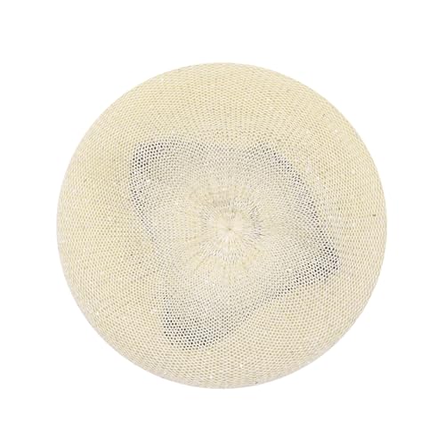 Women Lightweight Beret Floral Hollow Out Hat Breathable French Beret Beanie Hat Cap for Spring Summer - color: Beige 6#