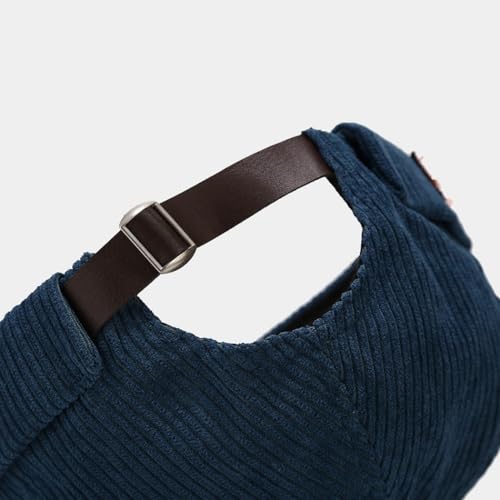 Quanhaigou Brimless Sailor Cap,Adjustable Rolled Cuff Skull Beanie Hats for Men Women - color: Corduroy Blue