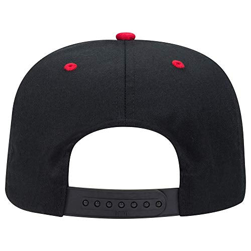 OTTO 6 Panel Pro Style Cotton Blend Twill Cap - color: Red/Blk