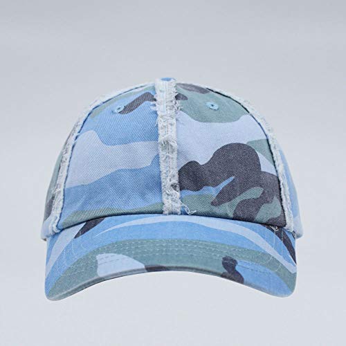 The Vintage Year Camouflage Army Outdoor Hunting Unstructured Adjustable Cadet Army Baseball Cap - color: Fashion Blue Camo, size: One Size