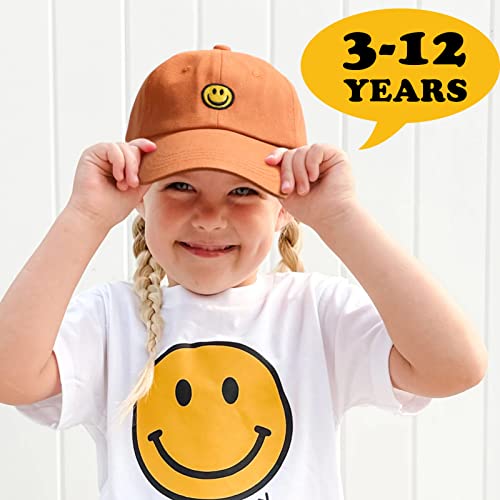 SONMONY Toddler Hat Smile Face Kids Baseball Cap Adjustable Cute Hat 3-12Y - color: Orange