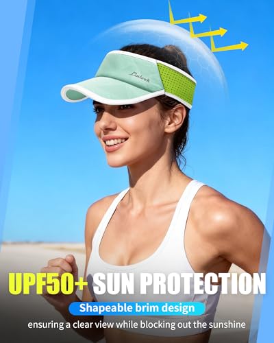 Sports Sun Visor for Men & Women Breathable Mesh, Stretchy Foldable Cooling Visor Hat for Running, Golf, Tennis, Hiking - color: Green