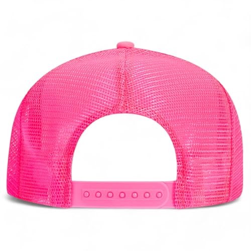 Game Day Flag Hat - color: Neon Pink Foam Mesh Back