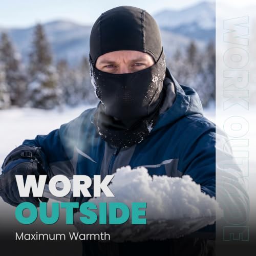 AOPREL Balaclava Ski Mask for Men Winter Face Mask Breathable & Thermal Winter Balaclava Women for Cold Weather Outdoor - color: Black