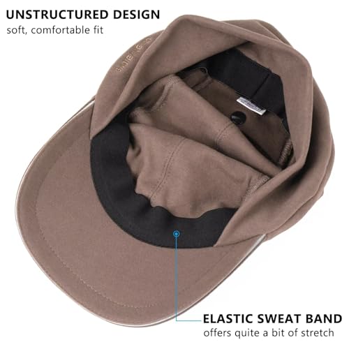 GADIEMKENSD Women's Winter Reflective Fleece Ponytail Hat with Drop Down Ear Warmer - color: Brown