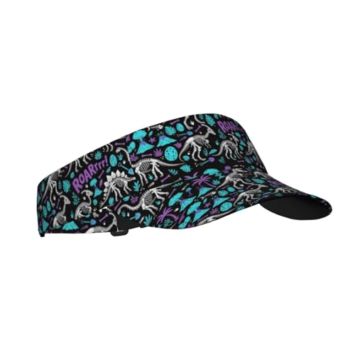 Unisex Adjustable Sports Sun Visor - color: Dinosaur