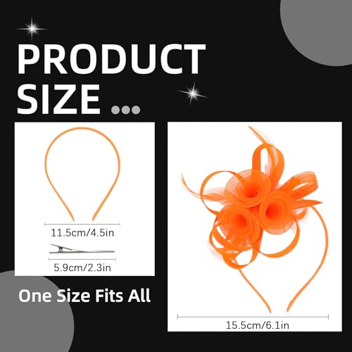 Fascinators Hats for Women Fascinator Headband Tea Party Derby Hats - color: Orange