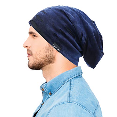 Ruphedy Men Slouchy Beanie Summer Long Oversize Thin Lightweight Skull Cap B011h - color: B090a-navy, size: One Size