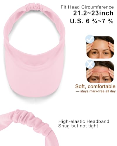Sun Visor for Women Men Summer Lightweight Sports Sun Visors Hats - color: Pink