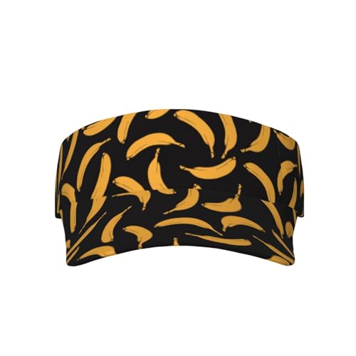 Sports Sun Visor Hats Adjustable Men Women Lightweight Packable Cooling Empty Top Visor Hat for Running, Tennis, Golf - color: Yellow Banana, size: 1-2