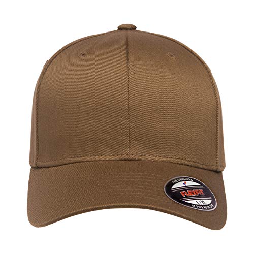 Flexfit Men's Athletic Baseball Fitted Cap - color: Coyote Brown, size: Small-Medium