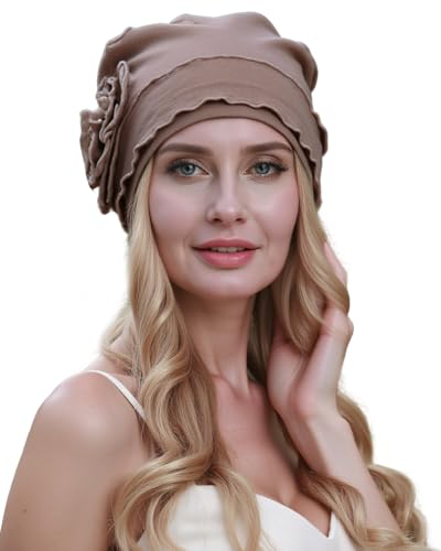 osvyo Chemo Headwear Turban Cap for Women - Cancer Beanie Hair Loss Sealed Packaging - color: Cotton Deep Apricot