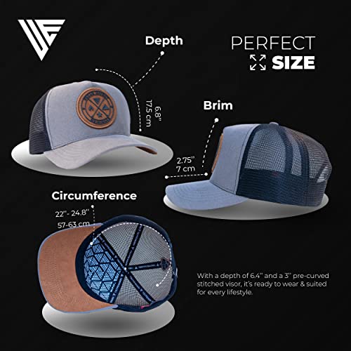 Urban Effort Trucker Hat for Men & Women, Mesh Back Baseball Cap, 5 Panel - color: Grey, style: Mesh Back