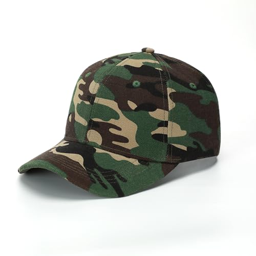 ZH Plain Adjustable Baseball Cap - Lot of 12 Unisex Blank Design Caps - color: Gray Camo