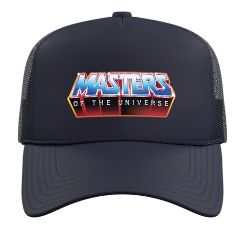 Masters of The Universe Logo Trucker Hat with Adjustable Mesh Back - color: Navy Blue