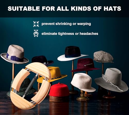 Hat Stretcher 4 Way, Hat Stretcher for Fitted Hats Size 6 7/8 to 8 1/2 - color: 4way Black