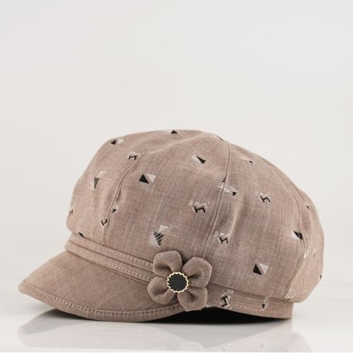 Newsboy Hats for Women - Retro Classic Plaid Hat Fashionable British Irish Beret Cap Girls Vintage Dressy Caps - color: Khaki Floral