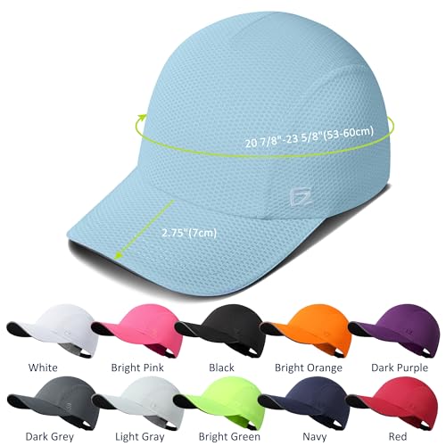 GADIEMKENSD Women's Race Day Running Cap Performance Mesh Hat - Excellent Ventilation, Lightweight, Reflective Safety - color: Light Blue