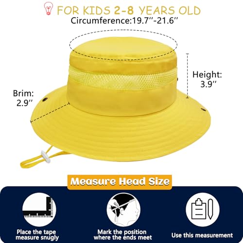 ZOORON Outdoor Kids Sun Hat UPF 50+ Quick Dry Bucket Hat for Boys Girls - color: 1pack-yellow