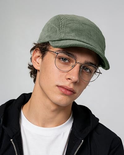 Croogo Corduroy Short Brim Hat Low Profile 5 Panel Dad Cap for Men Women - color: Gd28-green