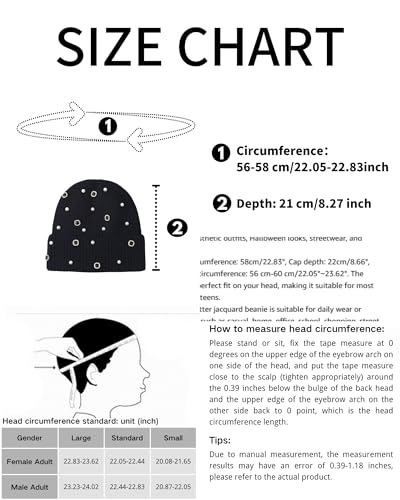 Elegant Ribbed Knitted Pearl Hat Winter Cozy Cuffed Rhinestone Beanie for Daily - color: Red