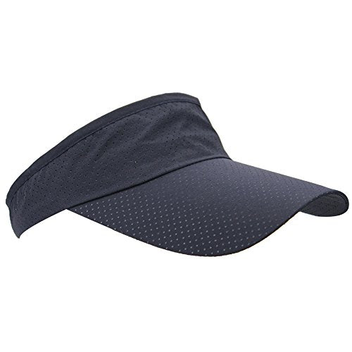 Mens Summer Quick-Dry Run Long Brim Empty Top Baseball Tennis Sun Hat Cap Visor - color: Navy