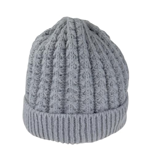 Humble Hilo Knit Hats Beanies for Women Winter Pom Beanie Men or Women Beanies Cable Knit Beanie - color: Grey