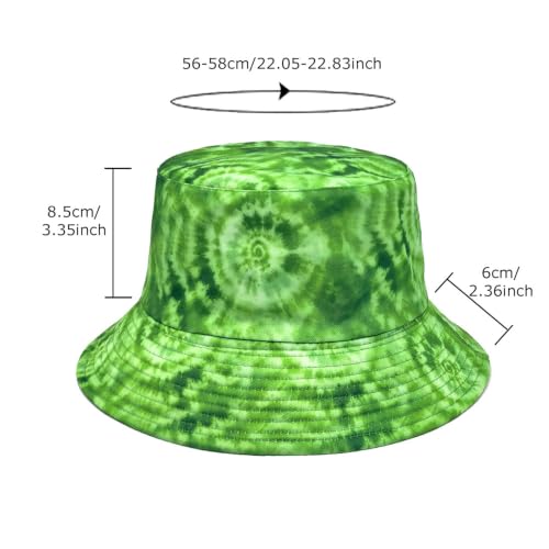 Quanhaigou Bucket Hats Unisex Summer Travel Beach Fisherman Cap for Men Women Teens - color: Green Tie Dye