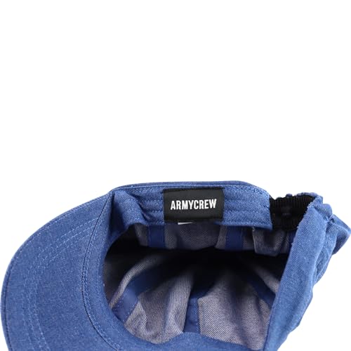 Armycrew Kids 100% Cotton Newsboy Hat with Elastic Adjustable Closure - color: Denim