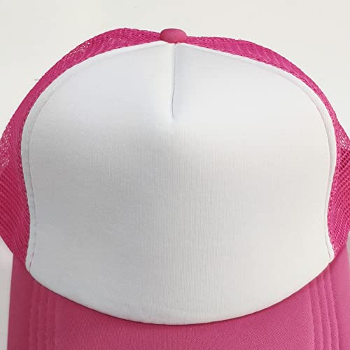 12 Pack Sublimation Hats for Men Blank Trucker Hats Bulk Snapback Mesh Women Baseball Caps DIY Custom 18 Colors - color: Rose Red and White