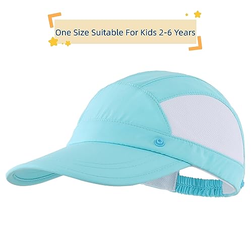 Connectyle Kids Sun Hat with Removable Neck Flap UPF 50+ Sun Protection Baseball Cap Summer Beach Sun Hats 3-6 Years - color: Aqua Blue