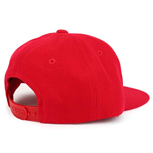 Armycrew Youth Kid's Solid Color Flat Bill Snapback Baseball Cap - color: Red