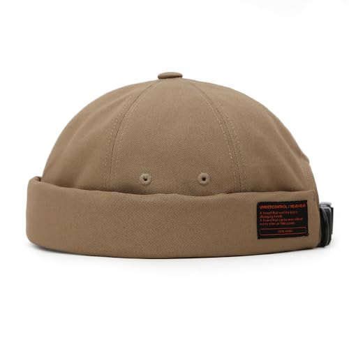 UNDERCONTROL Brimless Sailor Fisherman Leon Hat No Visor Miki Skull Docker Beanie Trawler Tactical Ring Cap for Men & Women - color: Combat Desert