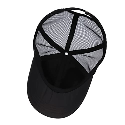 Oversize XXL Baseball Cap for Big Heads 23.6"-25.6", Extra Large Cotton Baseball Hat, Plus Size Unstructured Dad Hats - color: Mesh Quick Dry - Black