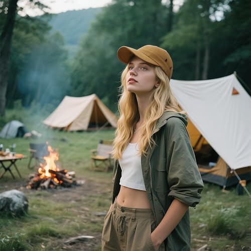 Croogo Short Brim 5 Panel Hat Quick Drying Baseball Cap for Outdoor Sports - color: Tanbrown
