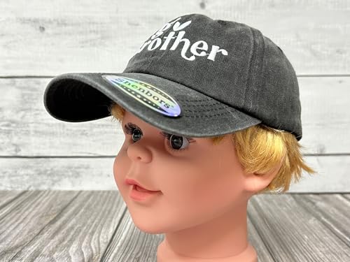 Embroidered Baseball Hats for Girls Boys - color: Big Brother (Washed Black)