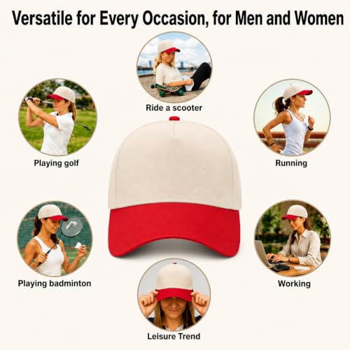 Embroidered Trucker hat for Women Men Baseball Hat Adjustable Unisex Cotton for Soccer Supporters - color: Expensive& Difficult Red