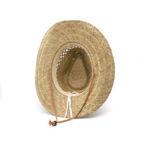 Straw Cowgirl Hat for Women Cowboy Hats for Men Wide Brim Sun Hat Shapeable Western Hat Beach Hat - color: Nature