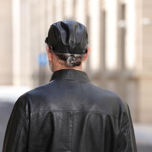Quanhaigou Men Adjustable PU Leather Ivy Cap Newsboy Hat Women Beret Caps Classic Golf Cap Gatsby Driving Hat - color: Classic White