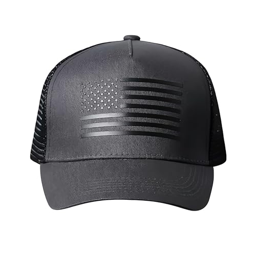 American Flag Baseball Caps Embroiderred USA Flag Patriotic Dad Hat Adjustable Trucker Hats for Men Women - color: Black Mesh American Flag