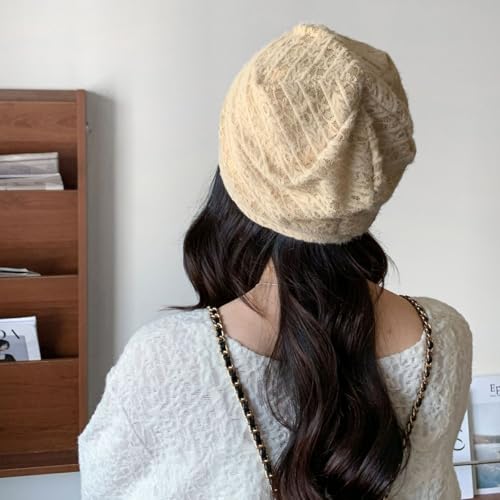 Crochet Slouchy Beanie Hat Turbans Headware for Women - color: Bea17 - Beige