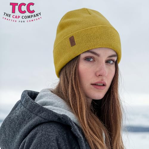Beanie for Men Women | Cuffed Thick Soft Knitted Unisex Winter Hat Beanies Skull Cap - color: A11- Yellow