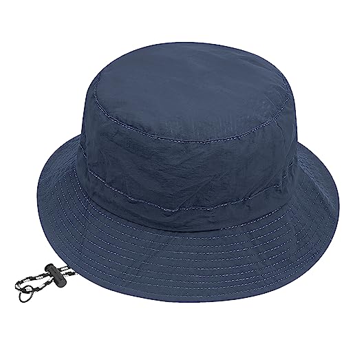 CLAPE Waterproof Bucket Hat Unisex Packable Rain Hat UV Protection Beach Sun Hat Quick Dry Fishing Safari Boonie Hat - color: Dfh07-navy