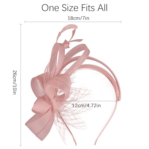Fascinators Hats for Women, Fascinator Headband Tea Party Hat - color: Pink